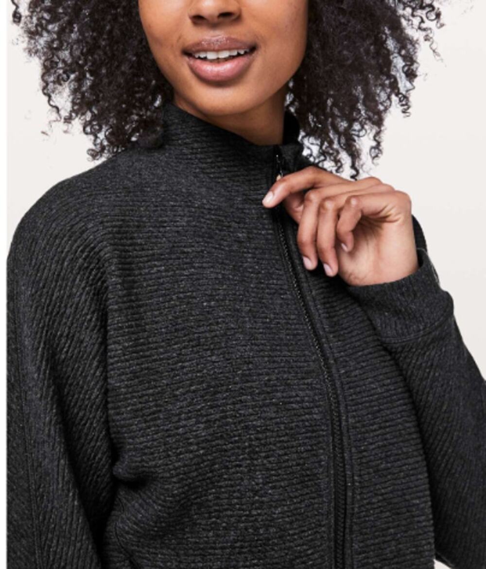 Lululemon Easy Going Jacket Sz 4 Heathered Gray Office Travel Commute